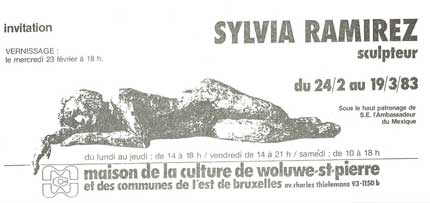 Invitación a la Exposición de Sylvia Ramírez en la casa de cultura Woluwe-Saint-Pierre - Bélgica